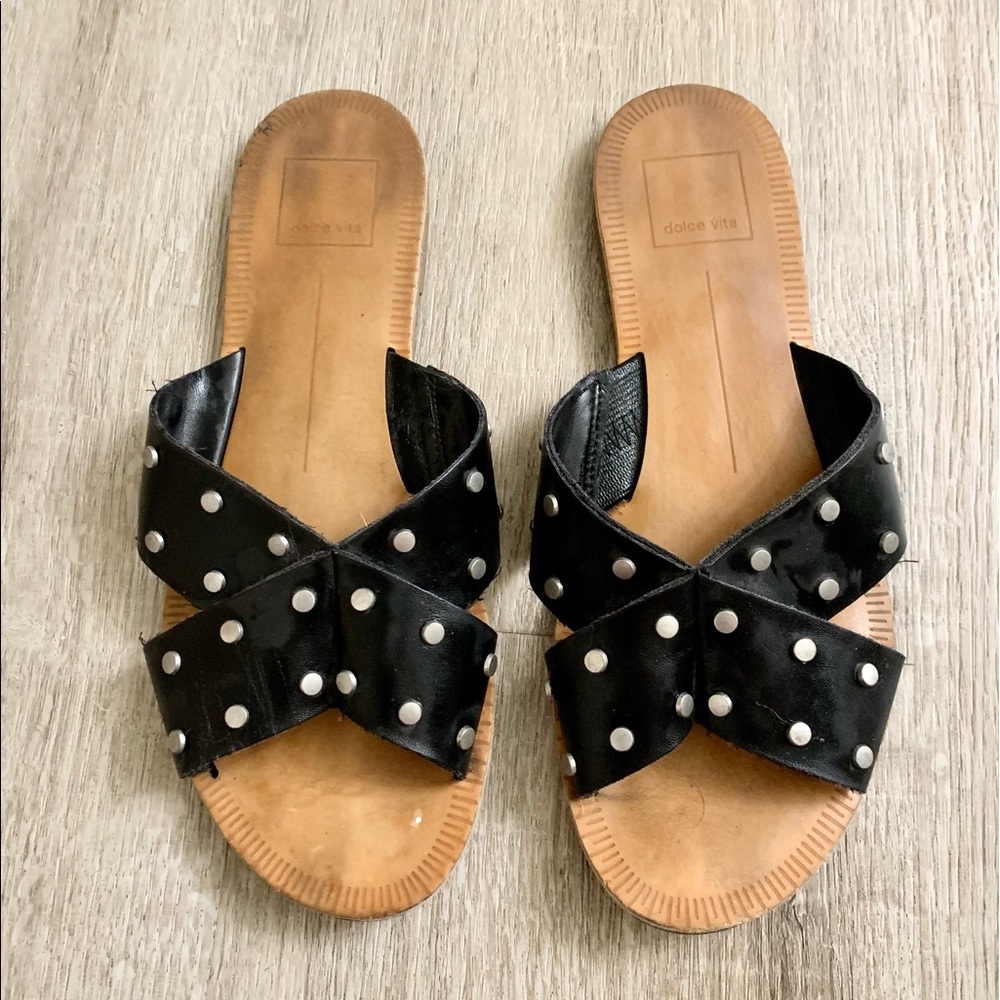 Dolce Vita black stud sandals size 6